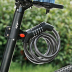 5-Digit Resettable Combination Bike Cable Lock, Self-Coiling Waterproof Anti-Theft Security Lock for Bicycle, Motorcycle, Scooter and Skateboard - Green