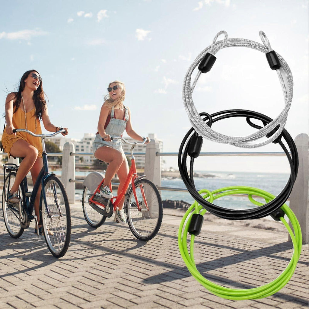 Widely Used Bicycle Lock Double Head Ring Design Anti-theft Security Bicycle Lock Rope for Bike - Gray