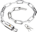 Heavy Duty Bike Chain Lock, Anti-Theft Security Lock for Bicycle, Motorcycle, Gate, Fence and Outdoor Use - 0.6m