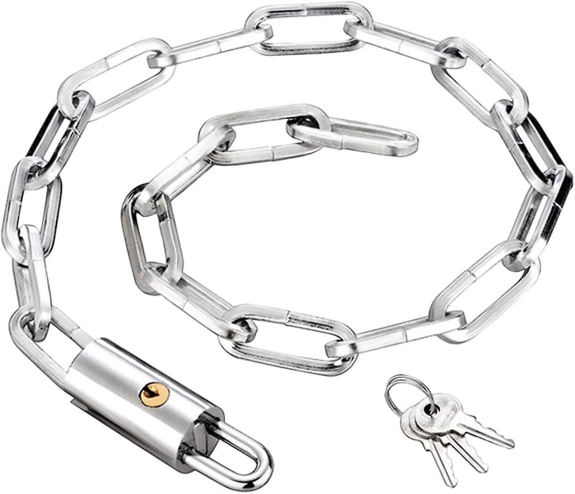 Heavy Duty Bike Chain Lock, Anti-Theft Security Lock for Bicycle, Motorcycle, Gate, Fence and Outdoor Use - 0.8m