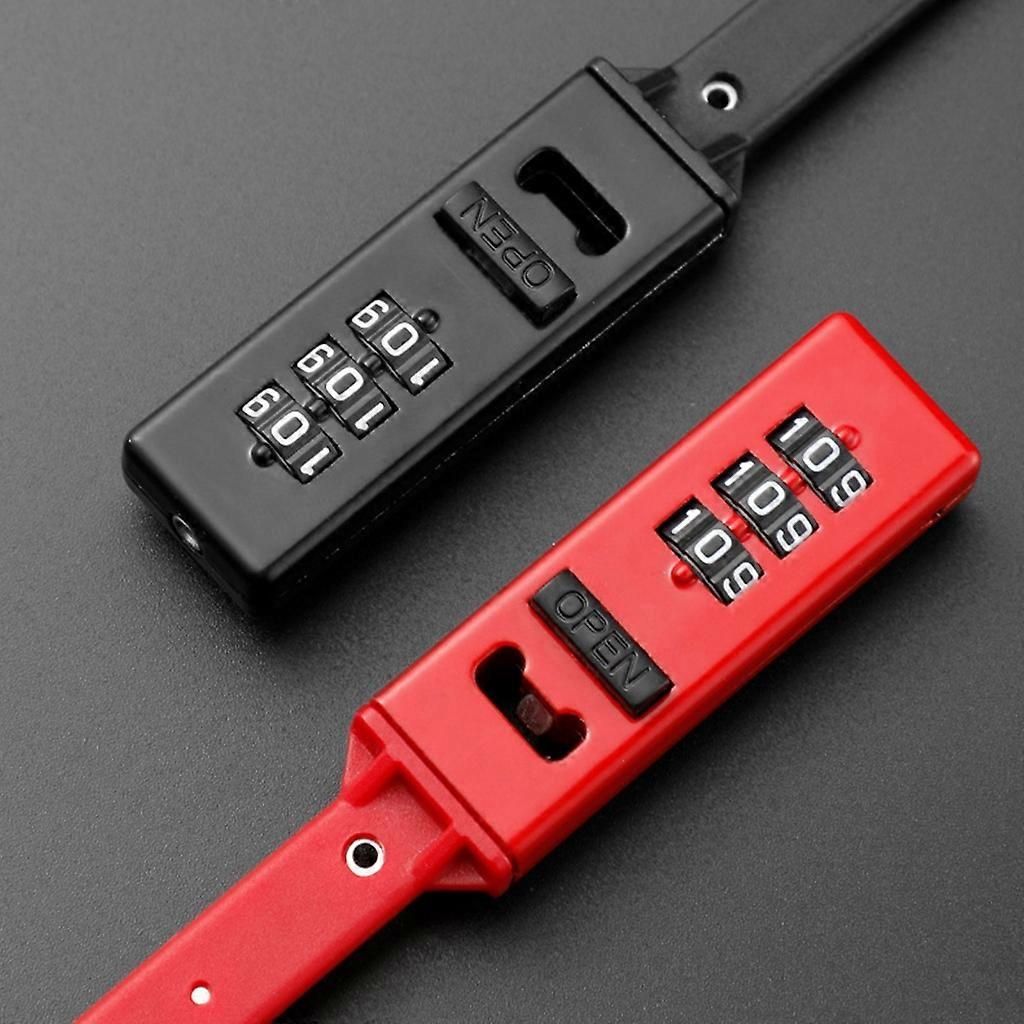 Bicycles Combination Lock, Lock for Road Bicycles Lock Zips Tie Lock Cable Lock - Red