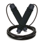 Adjustable Speed Jump Rope with Soft Memory Foam Handles, Tangle-Free Skipping Rope for Fitness, Cardio Workout & Exercise - Black
