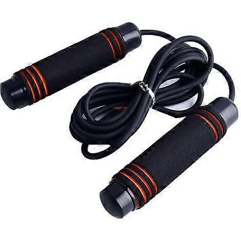 Adjustable Speed Jump Rope with Soft Memory Foam Handles, Tangle-Free Skipping Rope for Fitness, Cardio Workout & Exercise - Black