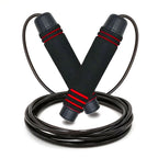 Adjustable Speed Jump Rope with Soft Memory Foam Handles, Tangle-Free Skipping Rope for Fitness, Cardio Workout & Exercise - Red