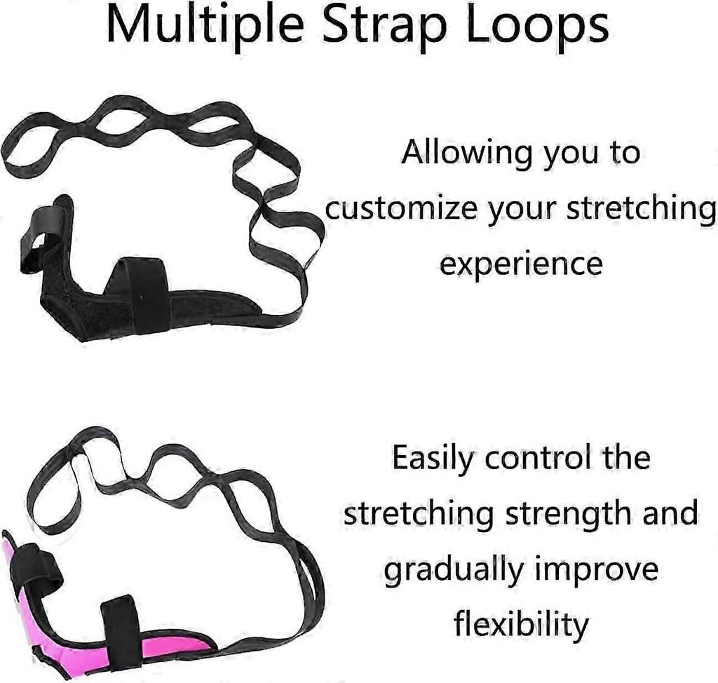 Izzila Stretching Strap with Loops, Yoga Stretch Strap, Fitness Stretch Band black