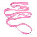 Stretching Strap with 10 Loops, Non-Elastic Exercise Strap for Physical Therapy, Pilates, Dance, Flexibility & Rehabilitation - Pink