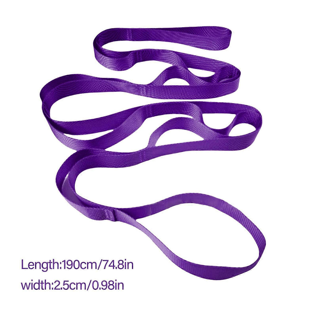 Stretching Strap with 10 Loops, Non-Elastic Exercise Strap for Physical Therapy, Pilates, Dance, Flexibility & Rehabilitation - Pink