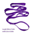 Stretching Strap with 10 Loops, Non-Elastic Exercise Strap for Physical Therapy, Pilates, Dance, Flexibility & Rehabilitation - Pink