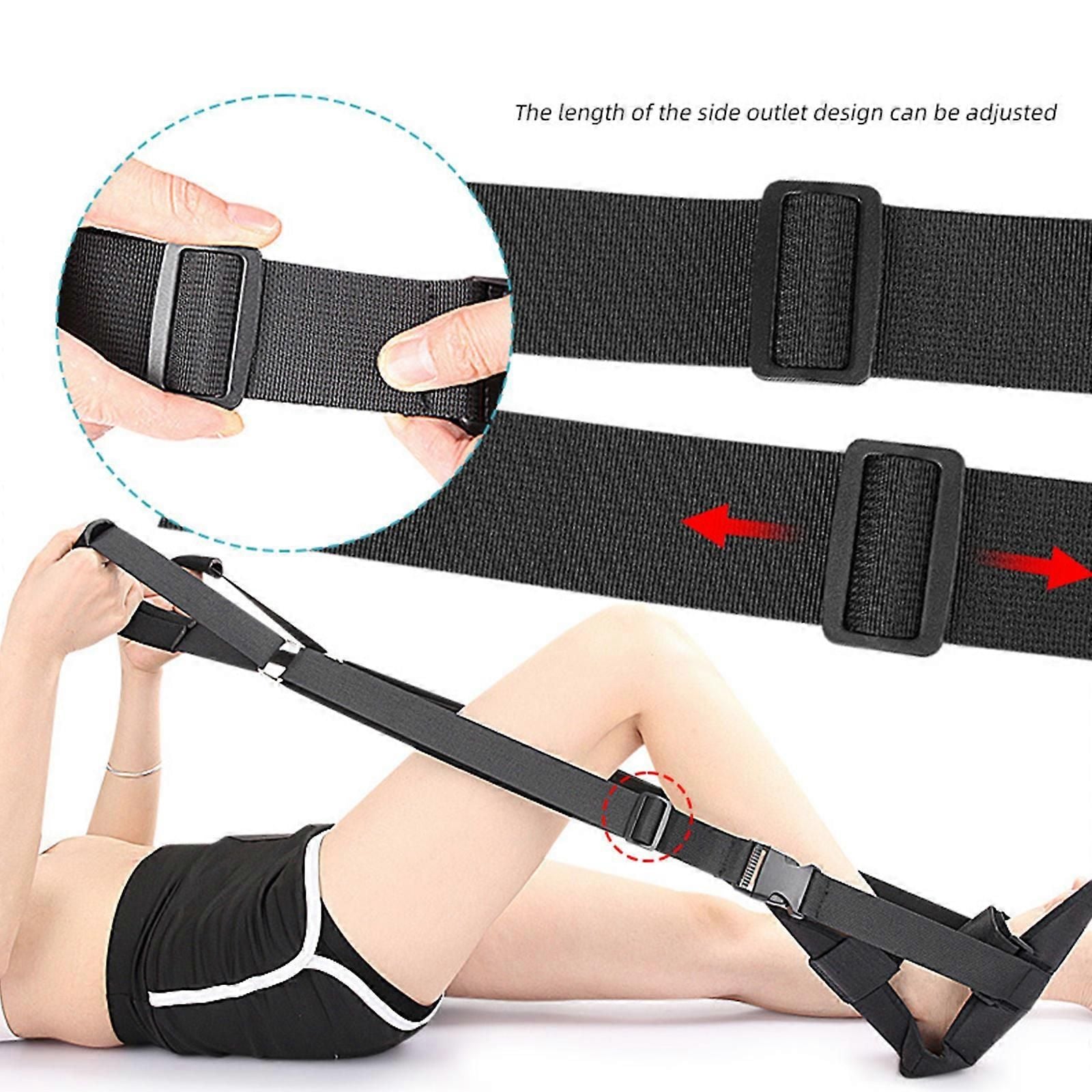 Foot and Calf Stretcher Stretching Strap Leg Stretch Strap Flexibility Stretch Bands for Exercise Black