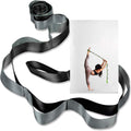 12 Loop Yoga Stretch Strap, Non-Elastic Stretching Strap for Yoga, Pilates, Physical Therapy & Flexibility Training - Gray