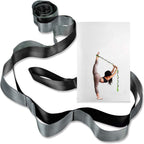 12 Loop Yoga Stretch Strap, Non-Elastic Stretching Strap for Yoga, Pilates, Physical Therapy & Flexibility Training - Gray