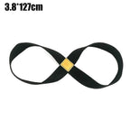 Infinity Yoga Stretch Strap, Double Loop Stretching Strap for Yoga, Pilates, Physical Therapy & Flexibility Training - Black