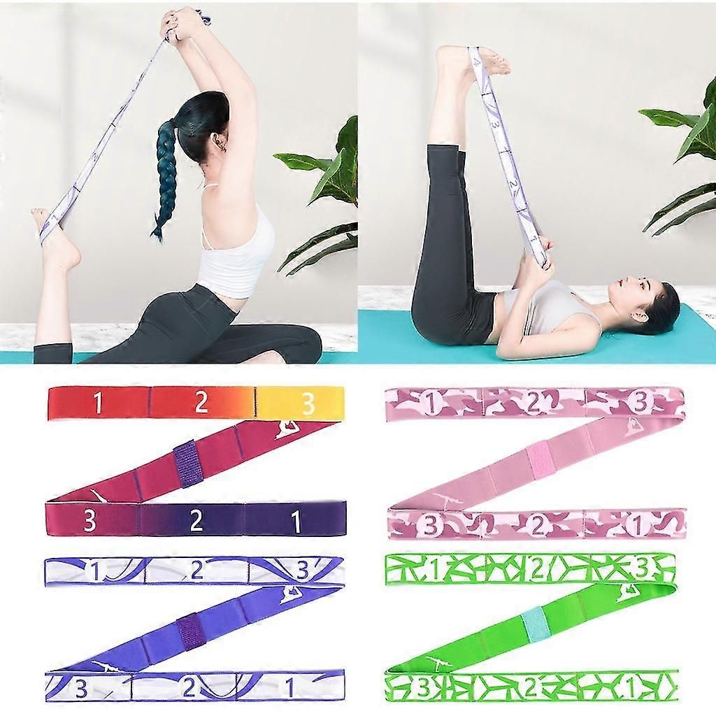 Yoga Pull Strap Belt Multifunctional Yoga Stretching Strap Or Women Men Adults - Pink