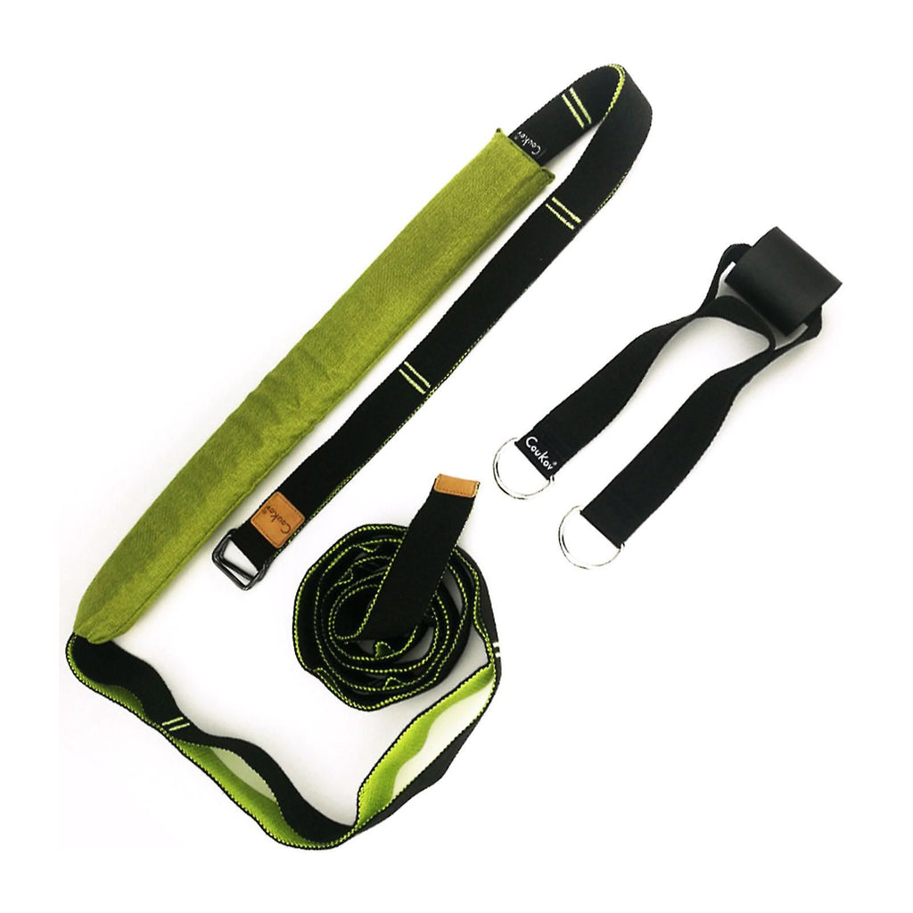 Yoga Strap for Stretching Multifunction Back Bend Assist Trainer Door Waist Back Leg Stretch Strap for Dancing Gym Green