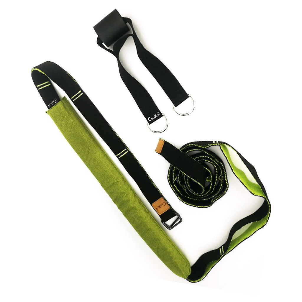 Yoga Strap for Stretching Multifunction Back Bend Assist Trainer Door Waist Back Leg Stretch Strap for Dancing Gym Green