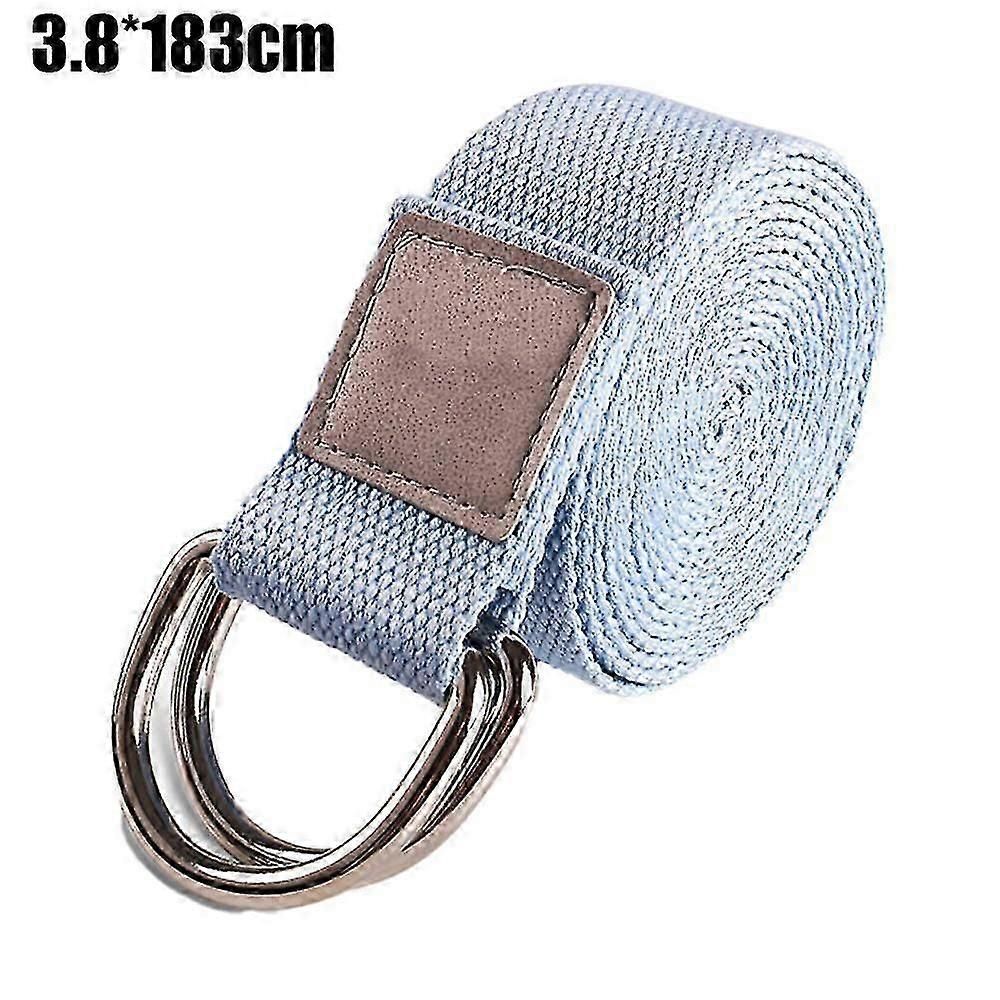 Yoga Strap With And Extra Safe Adjustable D-ring Buckle Yoga Stretching Strap For Flexibility - Blue