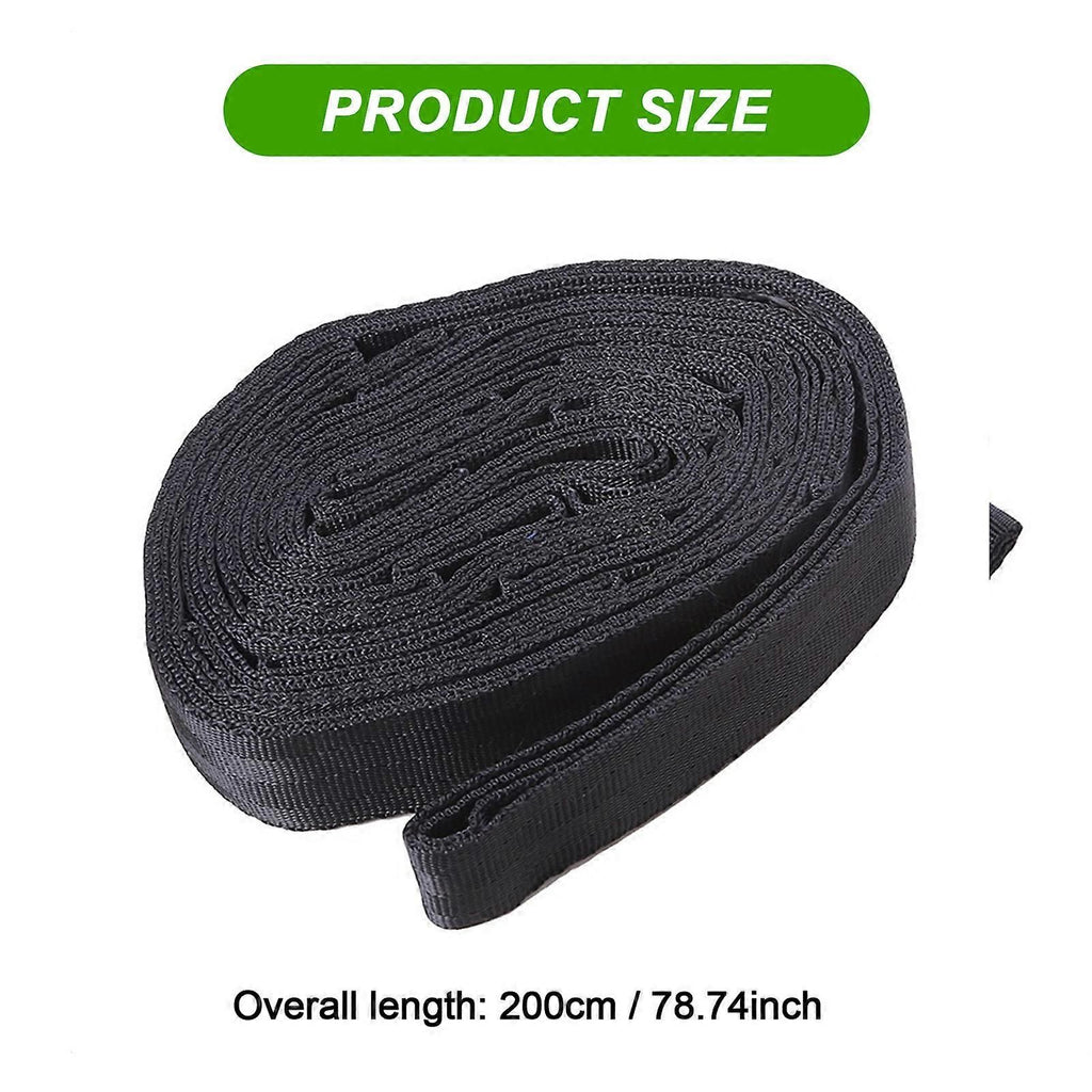 2pcs Hammock Tree Straps Set Effortless Operation Lightweight Stretching Straps Suitable for Hiking Camping - Black