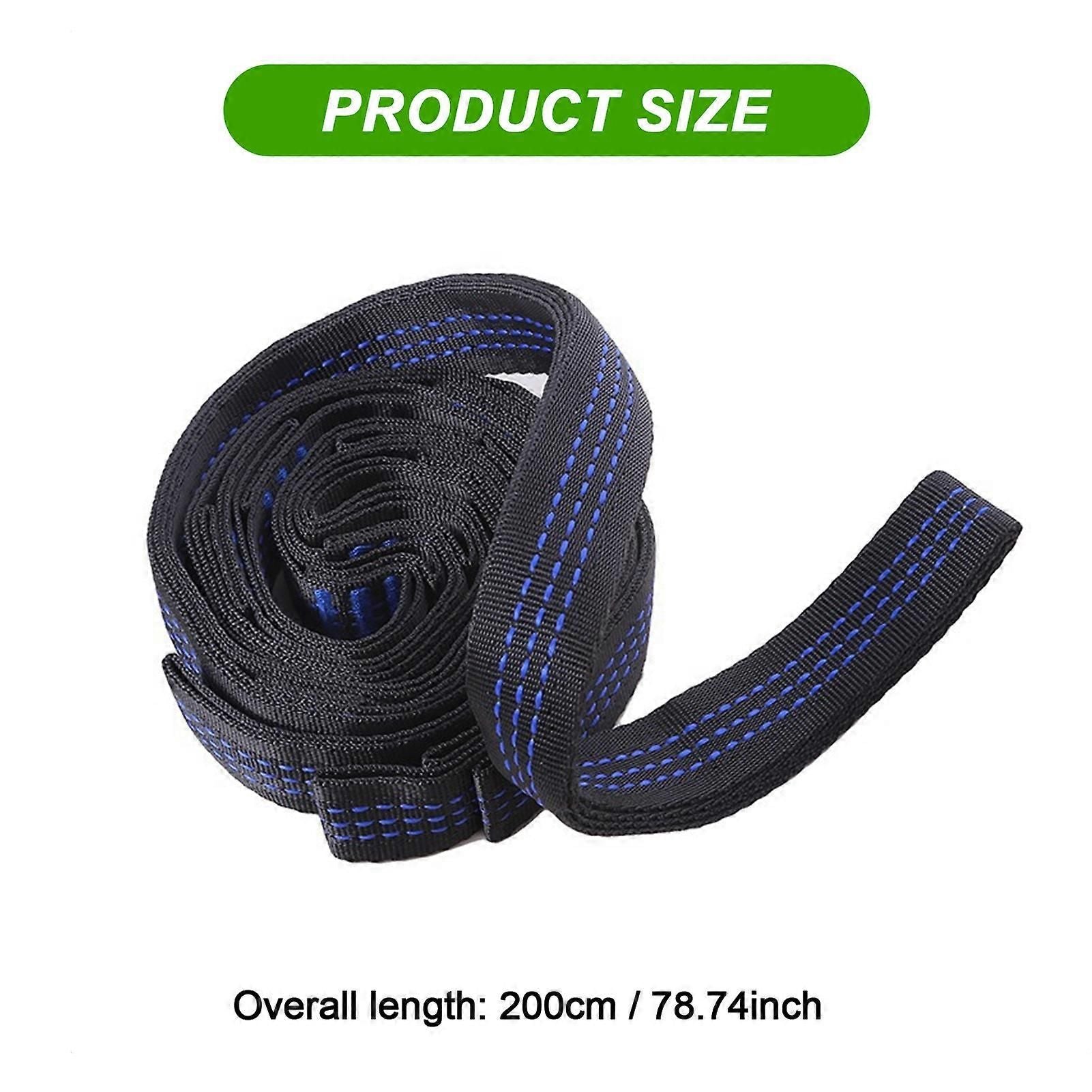 2pcs Hammock Tree Straps Set Effortless Operation Lightweight Stretching Straps Suitable for Hiking Camping - Blue