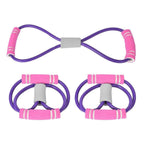 2Pcs Purple 8-Shaped Chest Expander Stretching Strap for Yoga Fitness
