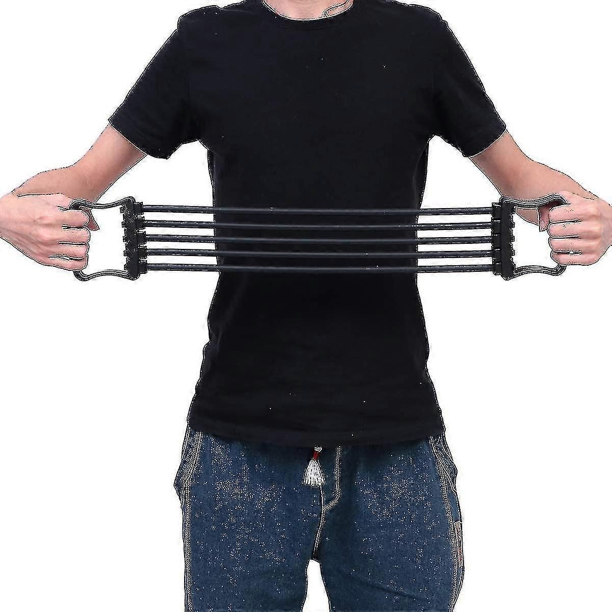 Chest Expander Removable Spring Exercise Arm Stretch Strap Tension Cord - Red