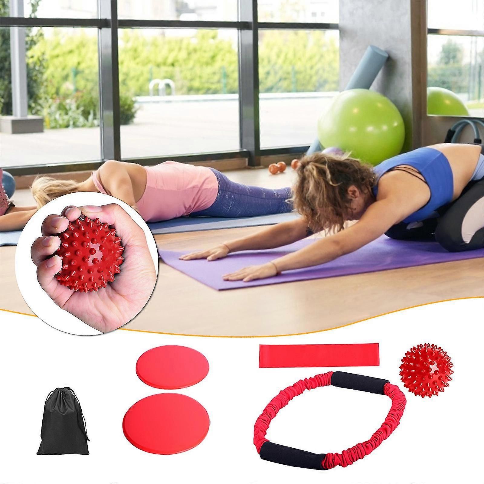 Yoga Fitness O-ring Tensioner Six-piece Stretch Strap For Yoga Exercise Pilates Green