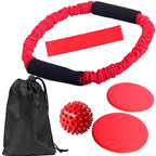 Yoga Fitness O-ring Tensioner Six-piece Stretch Strap For Yoga Exercise Pilates Red