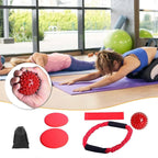 Yoga Fitness O-ring Tensioner Six-piece Stretch Strap For Yoga Exercise Pilates Red
