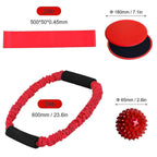 Yoga Fitness O-ring Tensioner Six-piece Stretch Strap For Yoga Exercise Pilates Red