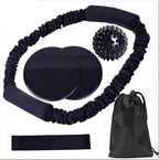 Yoga Fitness O-ring Tensioner Six-piece Stretch Strap For Yoga Exercise Pilates Black