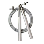 Adjustable Jump Rope with Aluminum Handles, Tangle-Free Ball Bearing Skipping Rope for Fitness Training - Silver