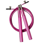 Adjustable Jump Rope with Aluminum Handles, Tangle-Free Ball Bearing Skipping Rope for Fitness Training - Pink