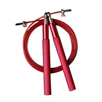 Adjustable Jump Rope with Aluminum Handles, Tangle-Free Ball Bearing Skipping Rope for Fitness Training - Red