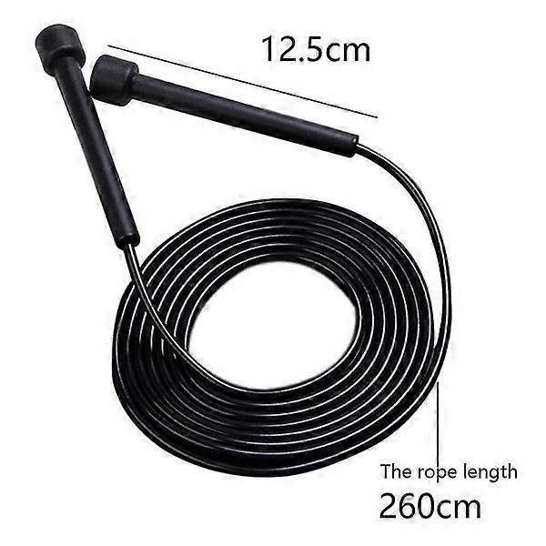 Speed Jump Rope for Fitness, Racing Skipping Rope with Ball Bearings, Adjustable Exercise Jump Rope for Cardio, Boxing, CrossFit & Workout - Black
