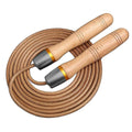 Adjustable Leather Jump Rope with Wooden Handles, Ball Bearing Speed Skipping Rope for Cardio, Boxing, Fitness, CrossFit & Exercise Training - Grey