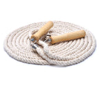 Wooden Handle Long Jump Rope, Adjustable Cotton Twine Skipping Rope for Team Games, School Sports, Playground Activities & Fitness - 12m