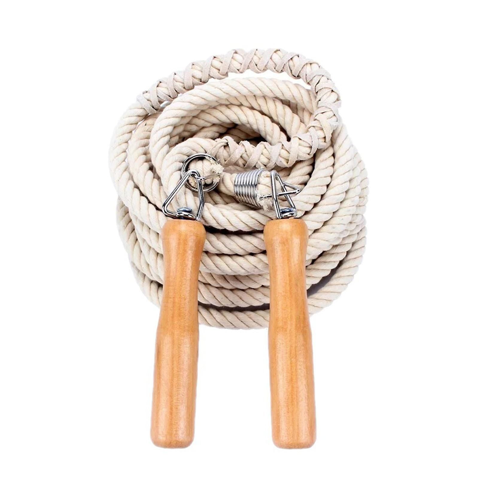 Wooden Handle Long Jump Rope, Adjustable Cotton Twine Skipping Rope for Team Games, School Sports, Playground Activities & Fitness - 20m