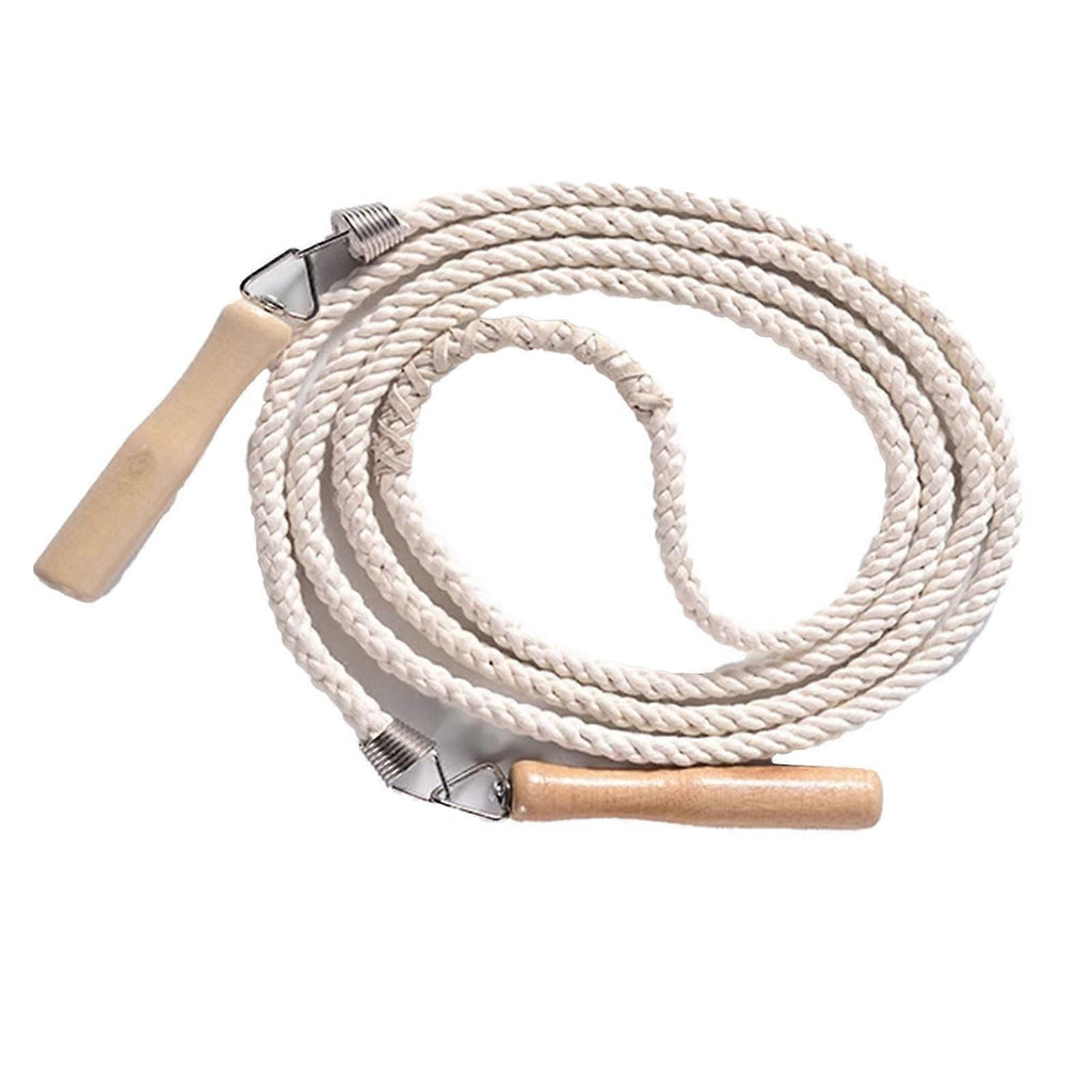 Wooden Handle Long Jump Rope, Adjustable Cotton Twine Skipping Rope for Team Games, School Sports, Playground Activities & Fitness - 20m