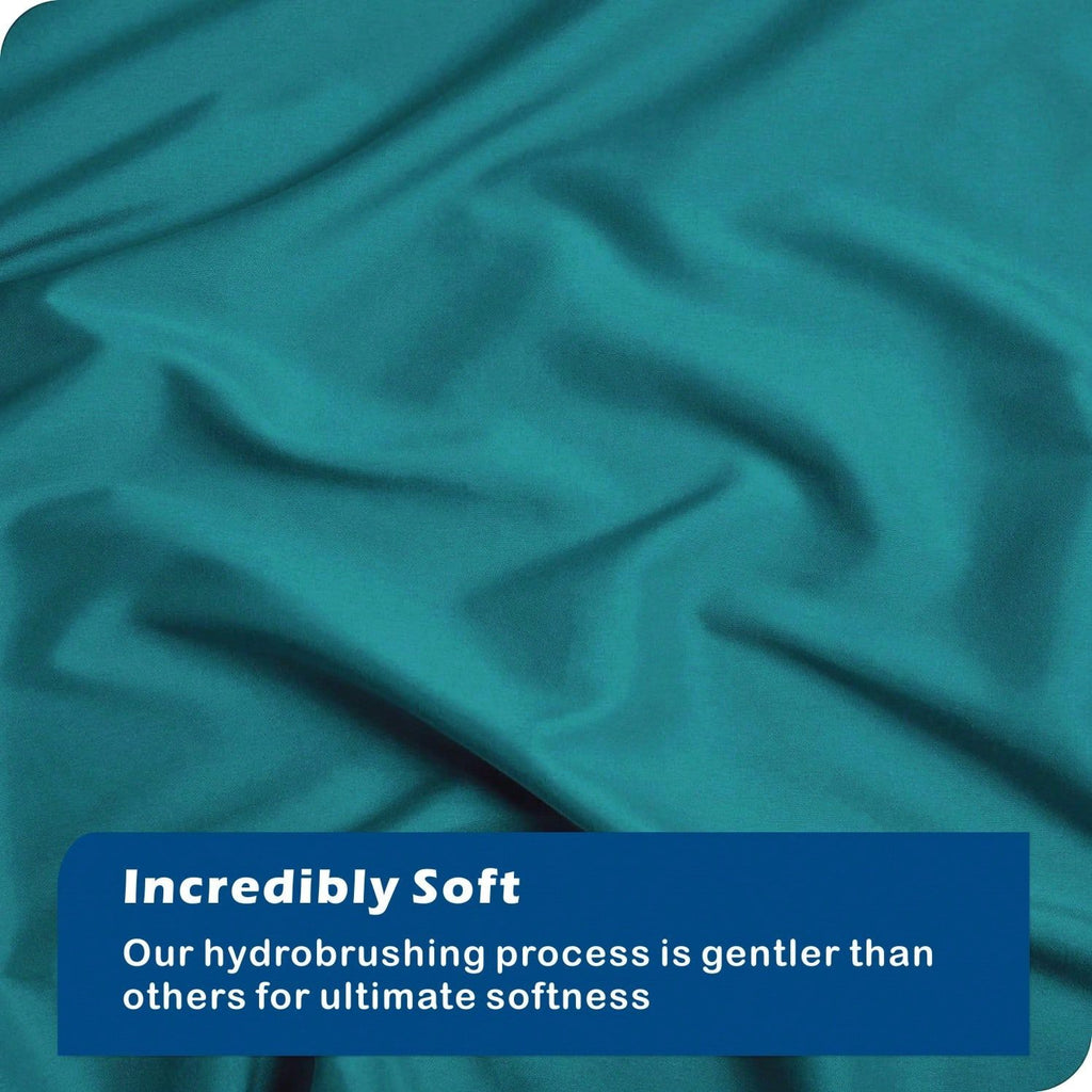 Hotel Soft Microfiber Duvet Cover Set-2000TC Quilt Cover Set & Pillowcases -1 Donna Cover Zipper Closure & 1 x Pillowcases-Breathable Bedding - Wrinkle, Fade, Stain Resistant(Biscay blue,Double)