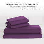 Hotel Soft Microfiber Duvet Cover Set-2000TC Quilt Cover Set & Pillowcases -1 Donna Cover Zipper Closure & 1 x Pillowcases-Breathable Bedding - Wrinkle, Fade, Stain Resistant(Purple,Double)