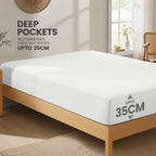 Hotel Quality Fitted Sheet - 1 Piece Fitted Sheet  -Breathable Bedding - Wrinkle, Fade, Stain Resistant- 16inch/40cm Deep Pocket Fitted Bed Sheet-Wrinkle and Fade Resistant,(White,Double)