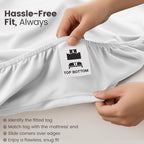Hotel Quality Fitted Sheet - 1 Piece Fitted Sheet  -Breathable Bedding - Wrinkle, Fade, Stain Resistant- 16inch/40cm Deep Pocket Fitted Bed Sheet-Wrinkle and Fade Resistant,(White,Double)