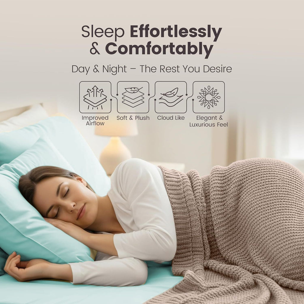 Hotel Quality Fitted Sheet - 1 Piece Fitted Sheet  -Breathable Bedding - Wrinkle, Fade, Stain Resistant- 16inch/40cm Deep Pocket Fitted Bed Sheet-Wrinkle and Fade Resistant,(Ice blue,Double)