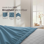 Hotel Quality Fitted Sheet - 1 Piece Fitted Sheet  -Breathable Bedding - Wrinkle, Fade, Stain Resistant- 16inch/40cm Deep Pocket Fitted Bed Sheet-Wrinkle and Fade Resistant,(Ocean,Double)
