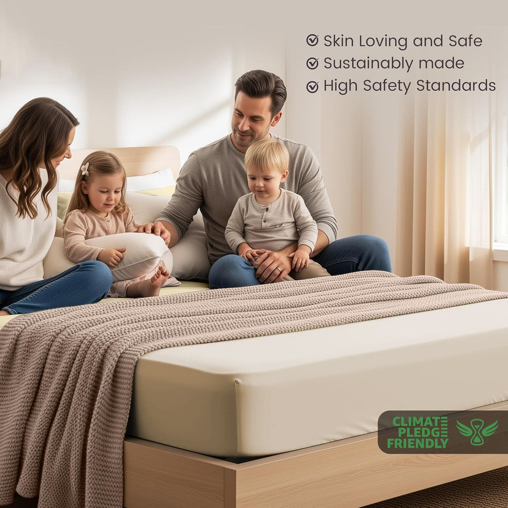 Hotel Quality Fitted Sheet - 1 Piece Fitted Sheet  -Breathable Bedding - Wrinkle, Fade, Stain Resistant- 16inch/40cm Deep Pocket Fitted Bed Sheet-Wrinkle and Fade Resistant,(Cream White,Double)