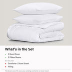 Hotel Soft Microfiber Duvet Cover Set-2000TC Quilt Cover Set & Pillowcases -1 Donna Cover Zipper Closure & 1 x Pillowcases-Breathable Bedding - Wrinkle, Fade, Stain Resistant(White,King)