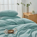 Hotel Soft Microfiber Duvet Cover Set-2000TC Quilt Cover Set & Pillowcases -1 Donna Cover Zipper Closure & 1 x Pillowcases-Breathable Bedding - Wrinkle, Fade, Stain Resistant(Ice Blue,King)