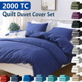 Hotel Soft Microfiber Duvet Cover Set-2000TC Quilt Cover Set & Pillowcases -1 Donna Cover Zipper Closure & 1 x Pillowcases-Breathable Bedding - Wrinkle, Fade, Stain Resistant(Royal blue,King)
