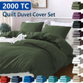 Hotel Soft Microfiber Duvet Cover Set-2000TC Quilt Cover Set & Pillowcases -1 Donna Cover Zipper Closure & 1 x Pillowcases-Breathable Bedding - Wrinkle, Fade, Stain Resistant(Olive green,King)