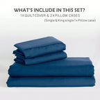 Hotel Soft Microfiber Duvet Cover Set-2000TC Quilt Cover Set & Pillowcases -1 Donna Cover Zipper Closure & 1 x Pillowcases-Breathable Bedding - Wrinkle, Fade, Stain Resistant(Navy,King)