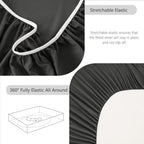 Hotel Soft Bed Sheet Set- Bedding Sheets & Pillowcases -Breathable Bedding - Wrinkle, Fade, Stain Resistant-Deep Pocket Flat Fitted Bed Sheet Set(Dark gray,King)